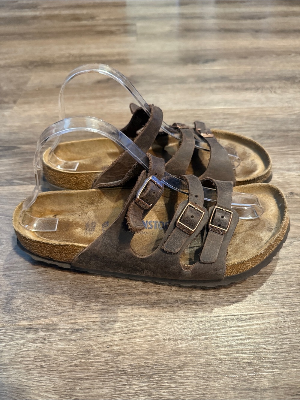Birkenstock Brown Leather Florida Sandals Size 40 / 9-9.5